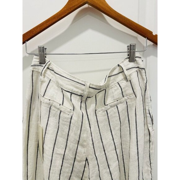 JOIE 100% Linen Striped Loose Wide Leg Pants Pockets Lightweight Breathable Sz 6 - Picture 6 of 7